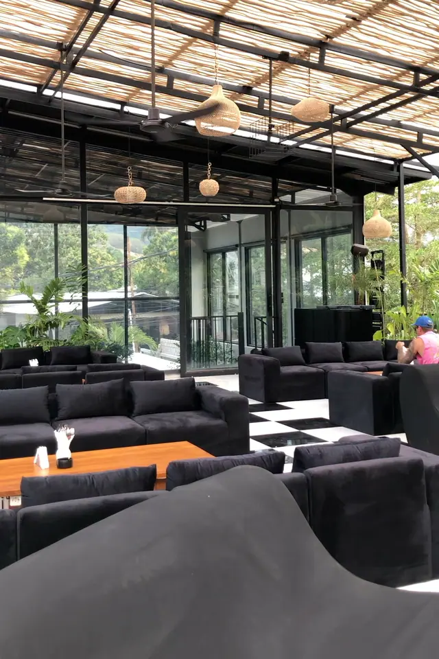 The upstairs lounge at OZ, where the film nights are.